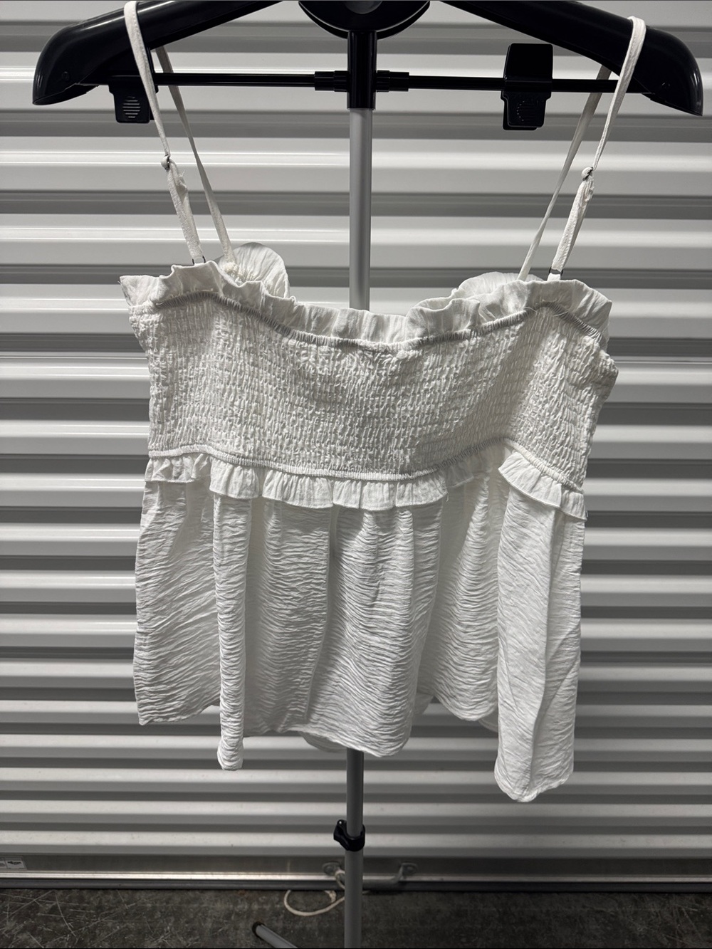 BiBi White Smocked Ruffle Cami - Picture 2 of 2